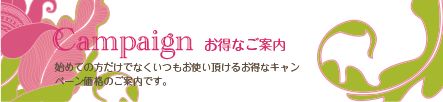 キャンペーンお得なご案内